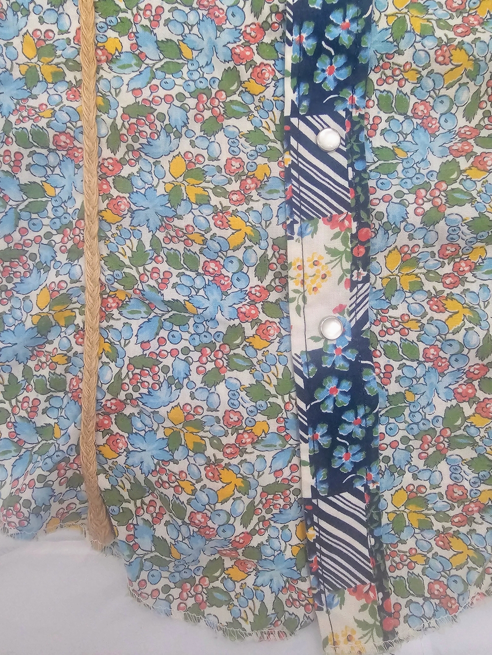 Vintage Floral Patchwork Western Snap Shirt Women's M One of a Kind Prairie - Picture 6 of 8